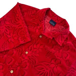 Sideout Mens Red Hawaiian Button Down Shirt Sideout Surf Hawaii Island Shirts 97
